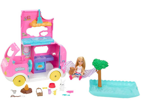 Barbie camper Chelsea mini doll + animals accessories HNH90 ZA5091