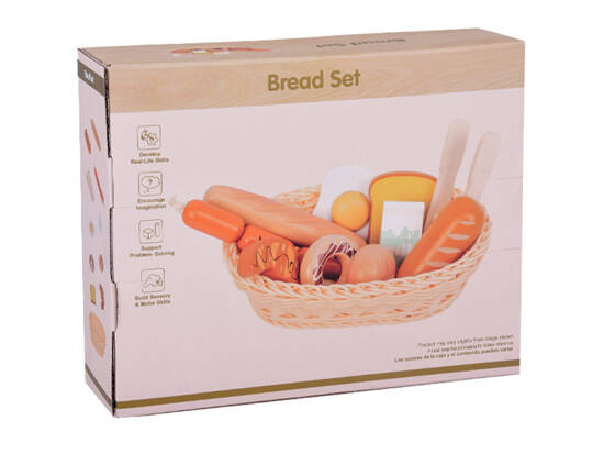 Basket with Bread wooden food toy 11 pcs ZA5383