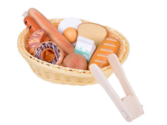 Basket with Bread wooden food toy 11 pcs ZA5383