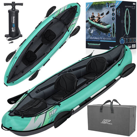 Bestway 2-person Kayak Ventura Elite X2 inflatable boat Hydro Force paddles 65052