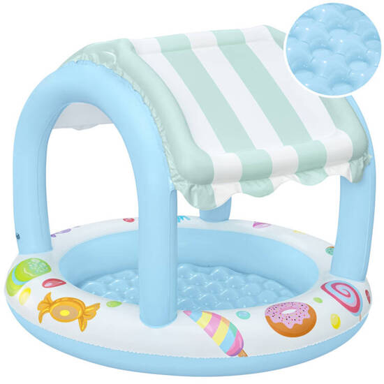 Bestway Blue and white pool with roof and inflatable bottom 104cm 52638