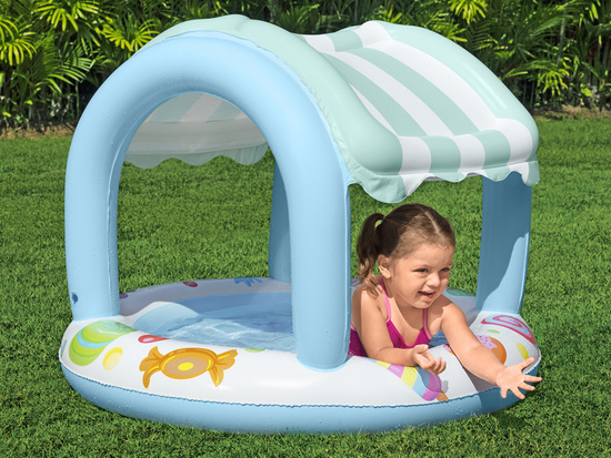 Bestway Blue and white pool with roof and inflatable bottom 104cm 52638