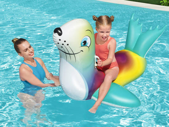 Bestway Colorful inflatable SEAL for swimming with handles 157 x 114 cm 41479