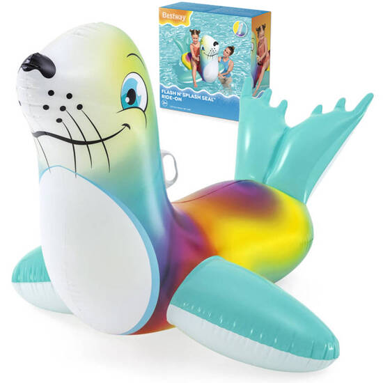 Bestway Colorful inflatable SEAL for swimming with handles 157 x 114 cm 41479