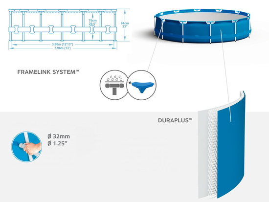 Bestway Frame pool 396x84cm 8in1 5612E