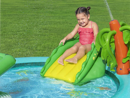 Bestway Inflatable Playground CROCODILE Slide + Sprinkler + Balls 53166