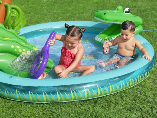 Bestway Inflatable Playground CROCODILE Slide + Sprinkler + Balls 53166