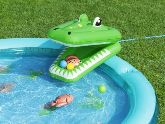 Bestway Inflatable Playground CROCODILE Slide + Sprinkler + Balls 53166