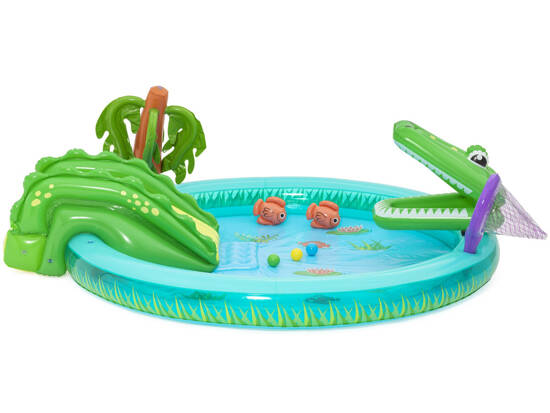 Bestway Inflatable Playground CROCODILE Slide + Sprinkler + Balls 53166