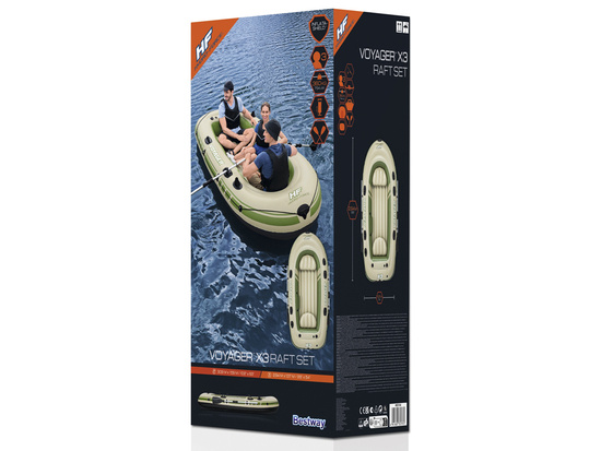 Bestway Inflatable Pontoon + Paddles 294 x 137cm Voyager X3 Raft Set 65164