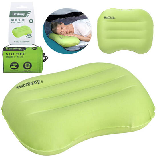 Bestway Inflatable Travel Pillow WanderLite GREEN 42cmx30cm 69624