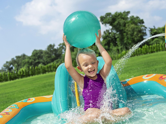 Bestway Inflatable playground RETRO Slide + sprinkler + balls 53164