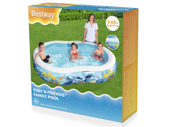 Bestway Inflatable pool fish'n friends 262 x 157x46cm 54118