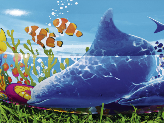 Bestway Inflatable pool fish'n friends 262 x 157x46cm 54118