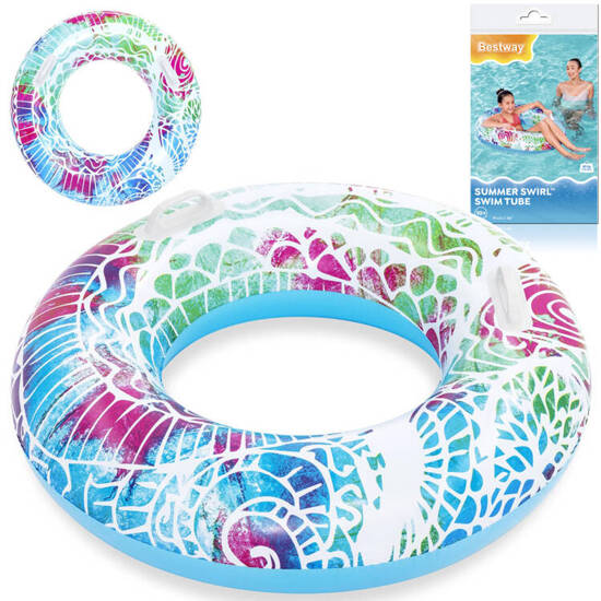 Bestway Inflatable swimming ring with handles BLUE 91cm 36084