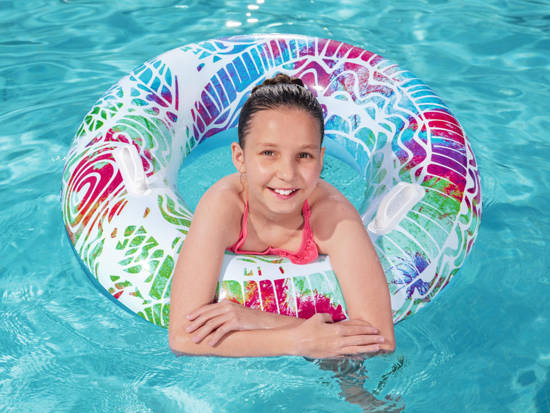 Bestway Inflatable swimming ring with handles BLUE 91cm 36084