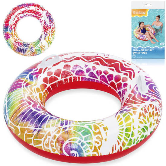 Bestway Inflatable swimming ring with handles RED 91cm 36084