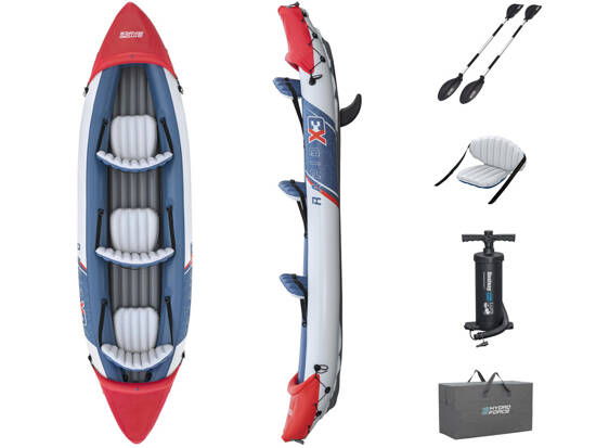 Bestway Kayak Rapid X3 inflatable 3-seater + paddles bag 381x100 cm 65132