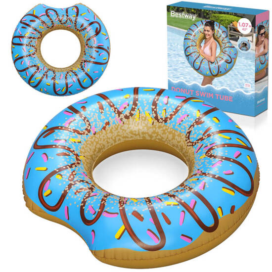 Bestway Large inflatable swimming ring BLUE DONUT 107cm 36118