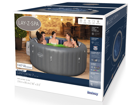 Bestway Lay-Z-Spa SANTORINI PRO 7 LED hydromassage application 5-7 persons 6001T