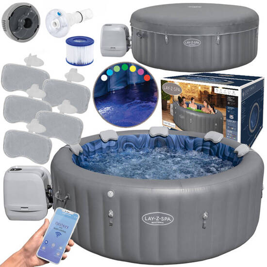 Bestway Lay-Z-Spa SANTORINI PRO 7 LED hydromassage application 5-7 persons 6001T