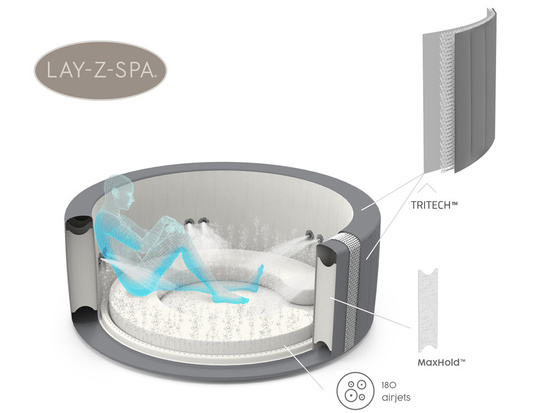 Bestway Lay-Z-Spa SANTORINI PRO 7 LED hydromassage application 5-7 persons 6001T