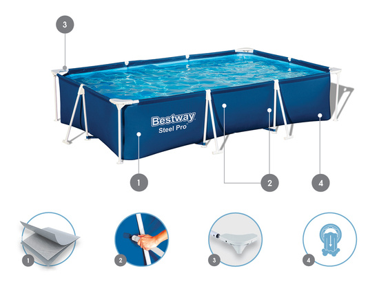 Bestway Pool rack 3,300L 300x201x66cm 56411