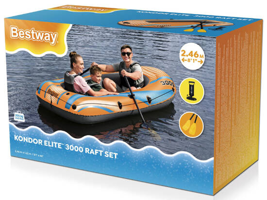 Bestway Set Inflatable pontoon Kondor Elite 3000 with oars and pump 61145