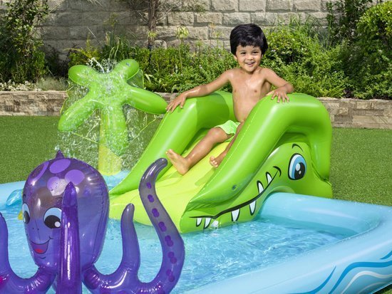 Bestway Swimming Pool Children's Paddling Pool Playground AQUARIUM + slide 53052