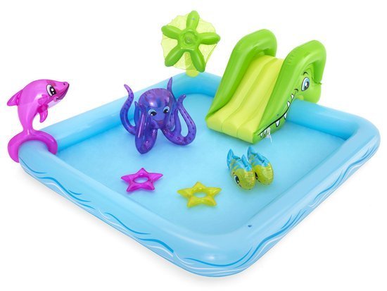 Bestway Swimming Pool Children's Paddling Pool Playground AQUARIUM + slide 53052