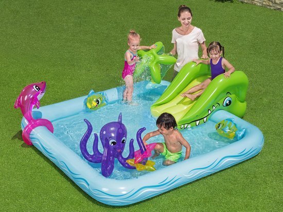 Bestway Swimming Pool Children's Paddling Pool Playground AQUARIUM + slide 53052