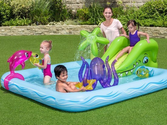 Bestway Swimming Pool Children's Paddling Pool Playground AQUARIUM + slide 53052