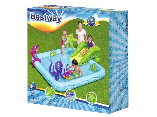 Bestway Swimming Pool Children's Paddling Pool Playground AQUARIUM + slide 53052