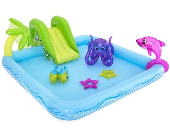 Bestway Swimming Pool Children's Paddling Pool Playground AQUARIUM + slide 53052