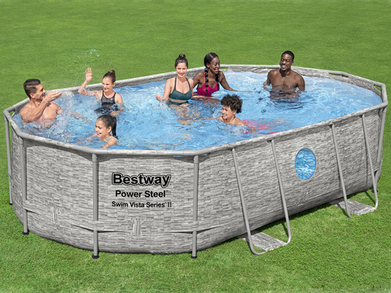 Bestway Swimming pool frame 488x305x107 13in1 stone 56946
