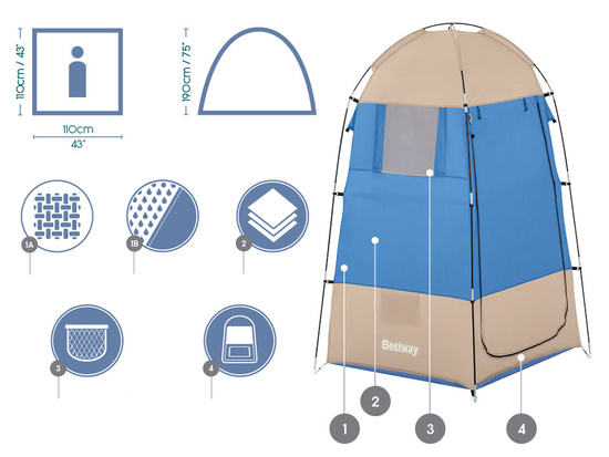 Bestway Tourist CHANGING ROOM Tent cabin Tent: 110x190cm 68002