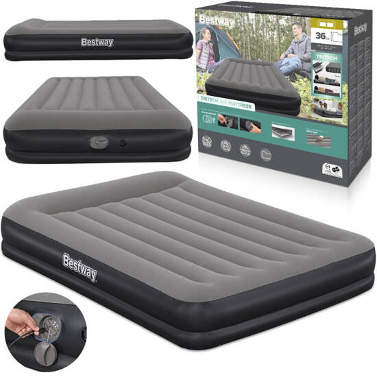 Bestway Tritech Inflatable Mattress with Built-in USB Pump 152x203cm 671BU