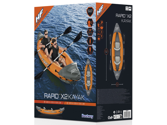 Bestway inflatable kayak 2 seater LITE-RAPID X2 oars 65077