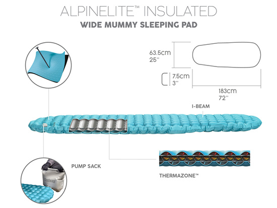 Bestway mattress pad for AlpineLite sleeping bag 183 x 63.5 x 7.5cm 69613