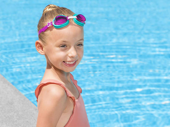 Bestway pink glasses, goggles for swimming 3+ 21002