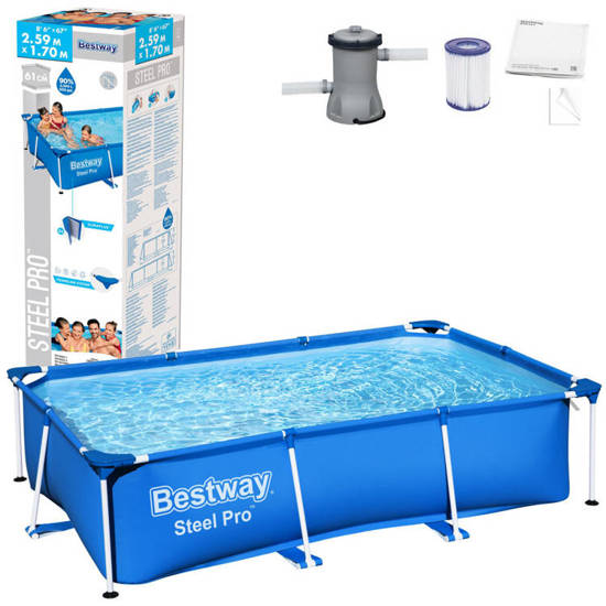 Bestway pool Frame 259x170x61cm 6in1 pump 56403