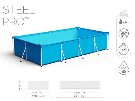 Bestway swimming pool Frame 259x170x61cm 5in1, cover 56403
