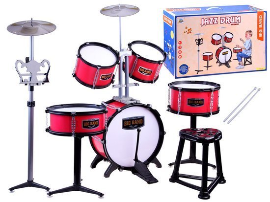 Big drums, 5 drums, red color IN0131
