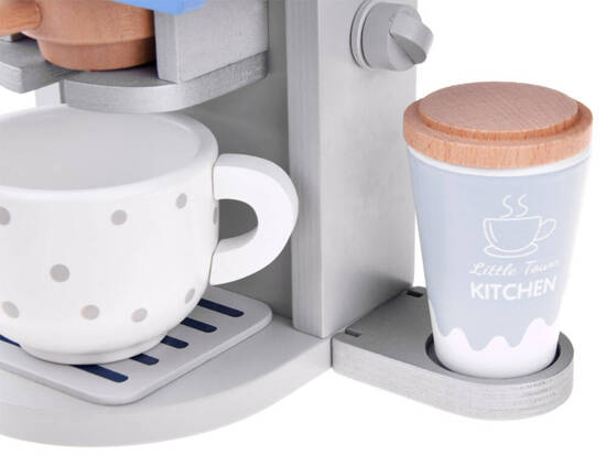 Blue WOODEN COFFEE MACHINE for children + accessories Small household appliances ZA4834