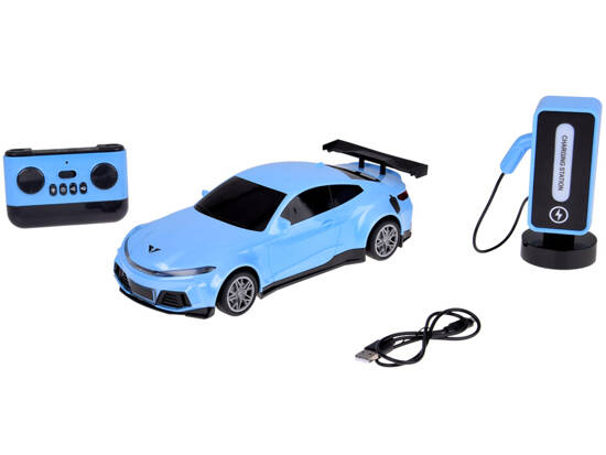 Car + charging station Electric car colored lights RC0687