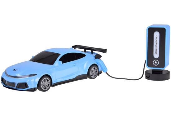 Car + charging station Electric car colored lights RC0687