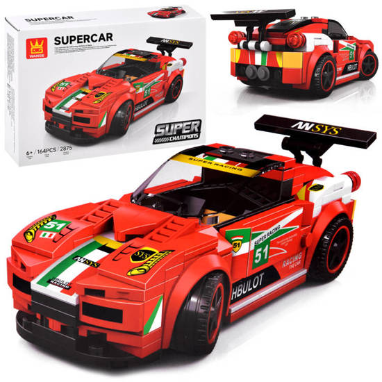 Car sports blocks 164 pieces + stickers ZA4289