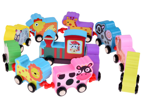 Cars Wooden blocks animals locomotive train 11 pieces ZA3600