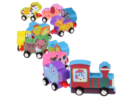 Cars Wooden blocks animals locomotive train 11 pieces ZA3600