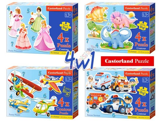 Castorland Puzzles 4in1 puzzle to 3 years old 4,5,6,7  pcs. CA0012